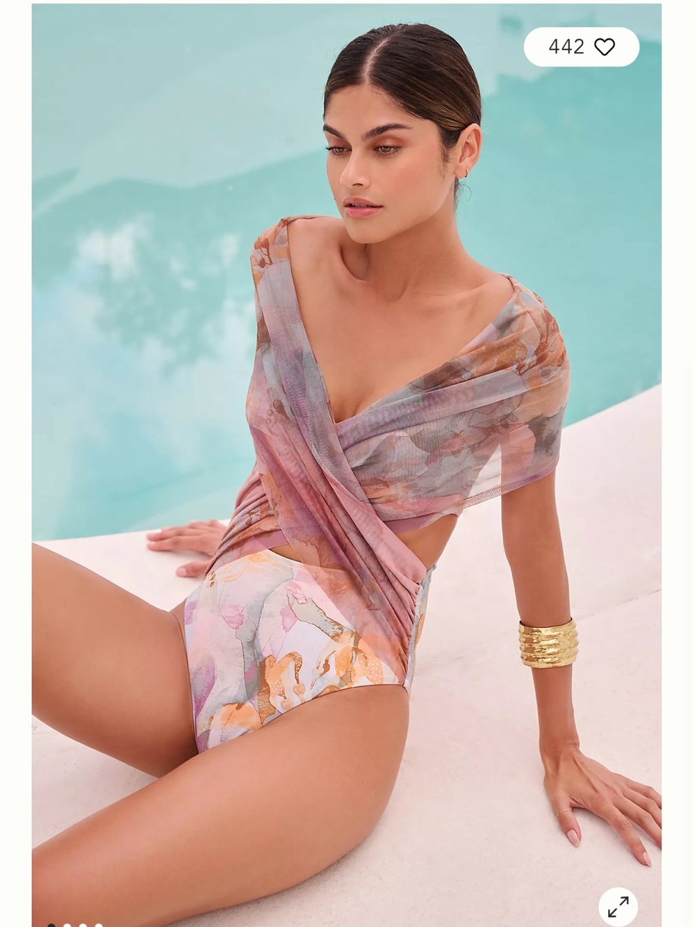 Andrea Iyamah Ando Mesh One-Piece Swimsuit